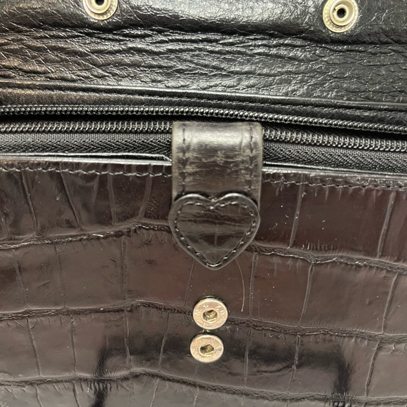 Brighton Black Crocodile Embossed Wallet with Silver Accents - Picture 5 of 10